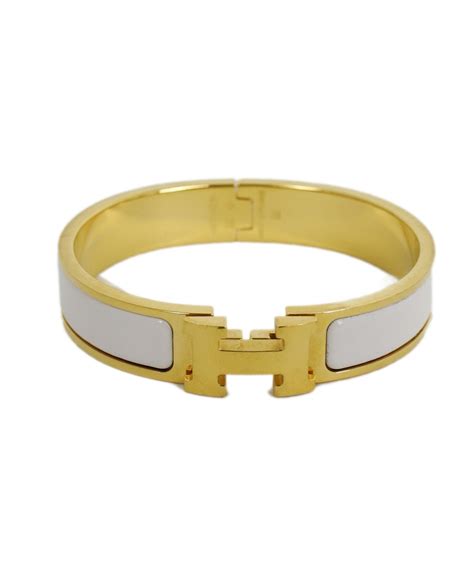 hermes white enamel bangle|hermes latest bangle.